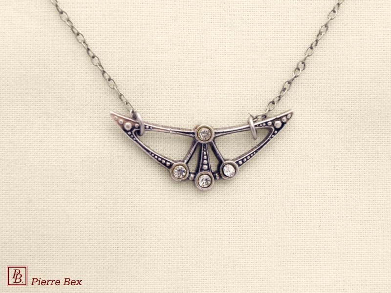 Pierre-Bex Art-Deco necklace with rhinestones 45144-32