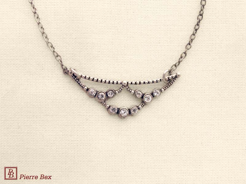 Pierre-Bex Art-Deco necklace with rhinestones 45144-33