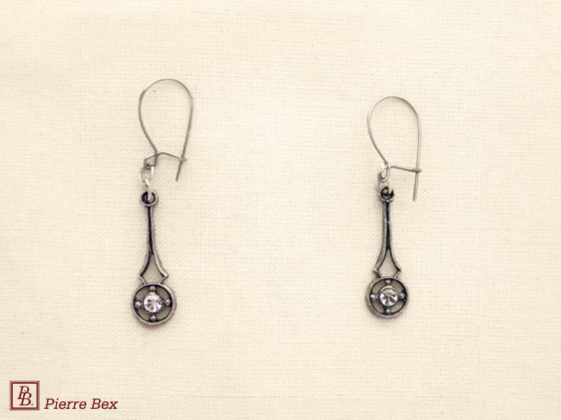 Pierre-Bex Art-Deco earrings with rhinestones 45215-22