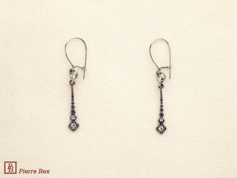 Pierre-Bex Art-Deco earrings with rhinestones 45215-28