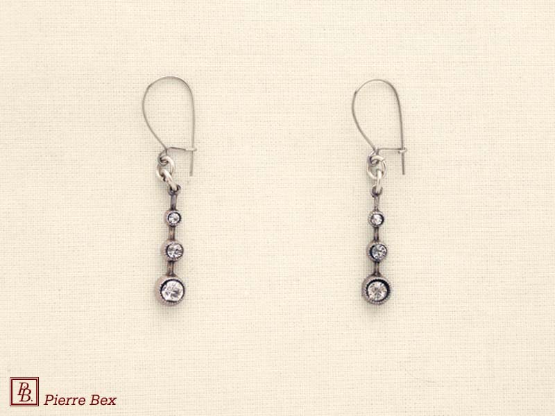 Pierre-Bex Art-Deco earrings with rhinestones 45215-30