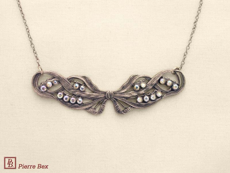 Pierre-Bex Art-Deco necklace with rhinestones 45324-05