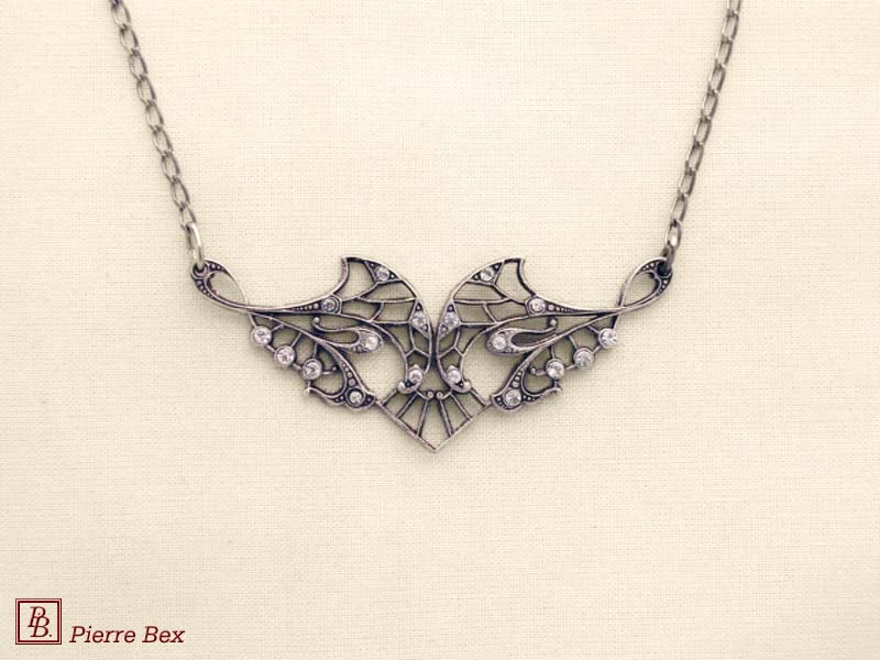 Pierre-Bex Art-Deco necklace with rhinestones 45324-07