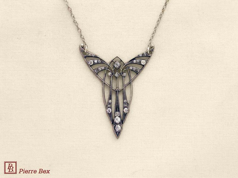 Pierre-Bex Art-Deco necklace with rhinestones 45324-08
