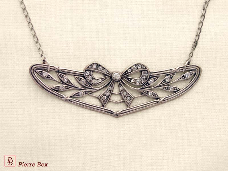 Pierre-Bex Art-Deco necklace with rhinestones 45324-15