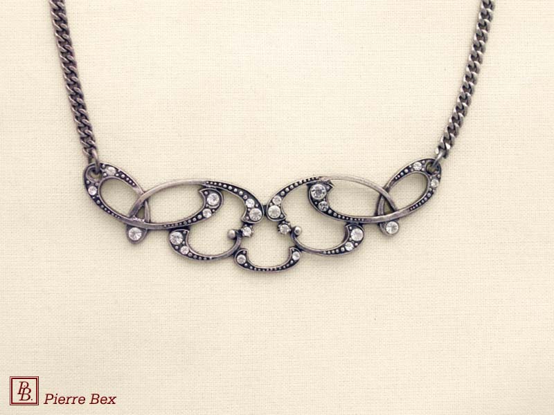 Pierre-Bex Art-Deco necklace with rhinestones 45324-16
