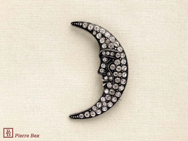 Pierre-Bex Art-Deco brooch smiling moon 45336-21