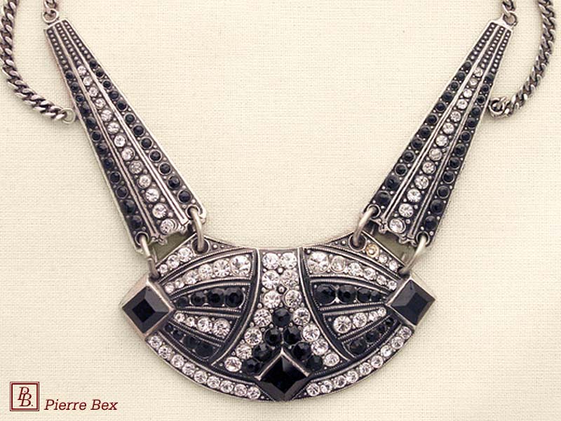 Pierre-Bex Art-Deco necklace with rhinestones 45443-02