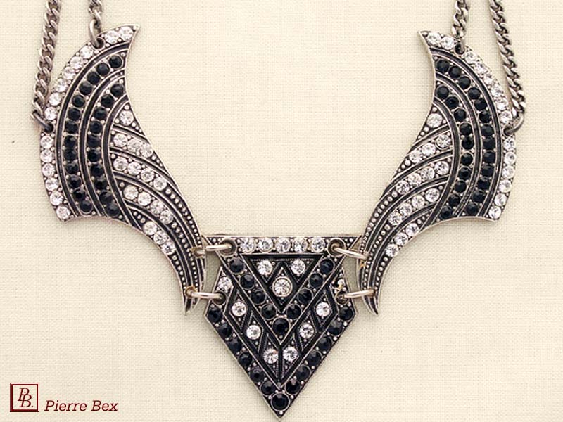 Pierre-Bex Art-Deco necklace with rhinestones 45443-10