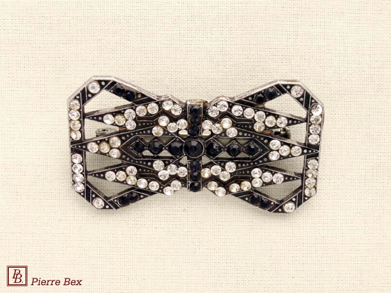Pierre-Bex Art-Deco brooch with rhinestones 45526-03