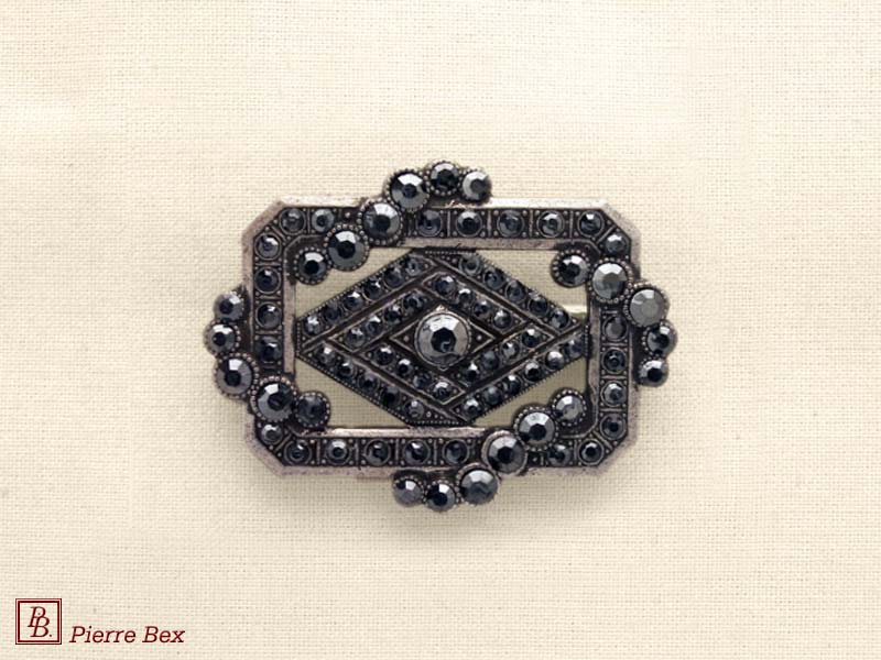 Pierre-Bex Art-Deco brooch with rhinestones 45526-05A