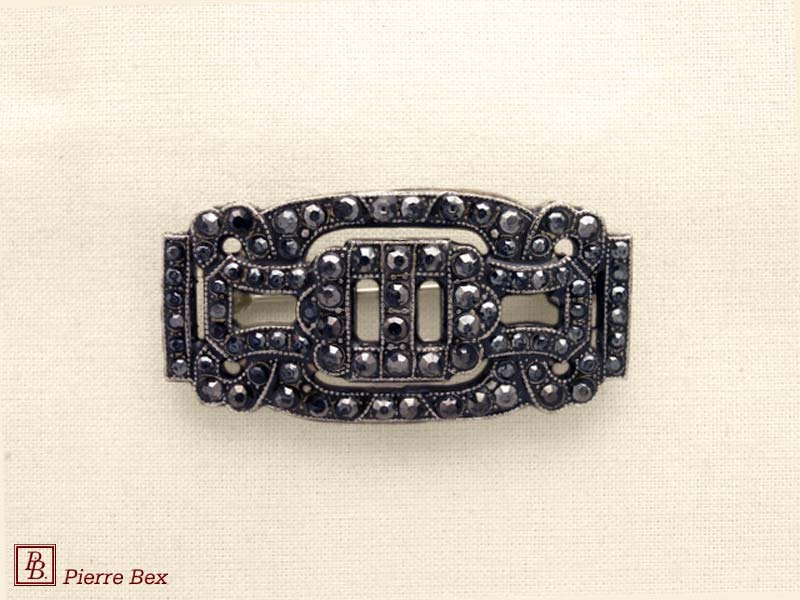 Pierre-Bex Art-Deco brooch with rhinestones 45526-06A