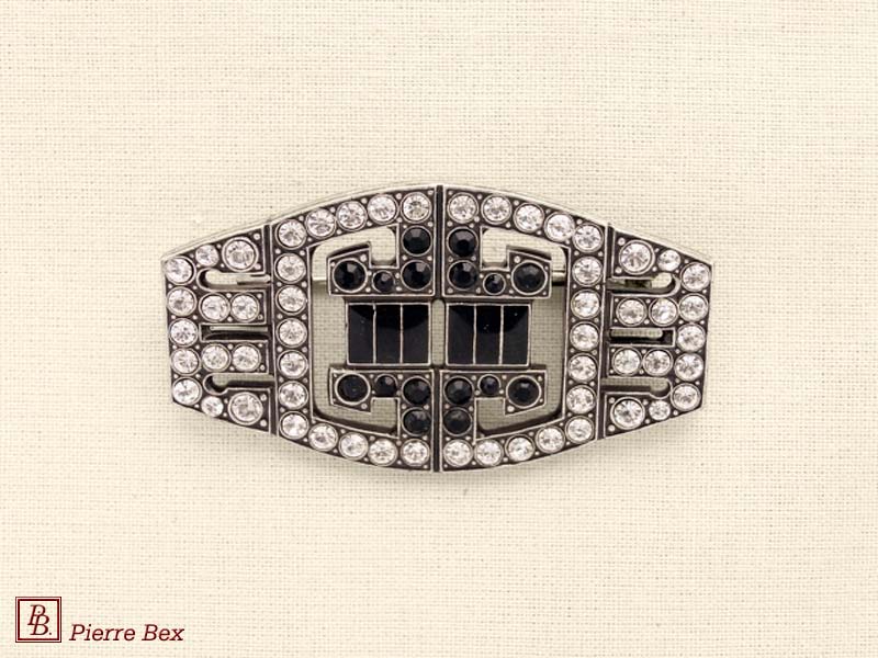 Pierre-Bex Art-Deco brooch with rhinestones 45526-07