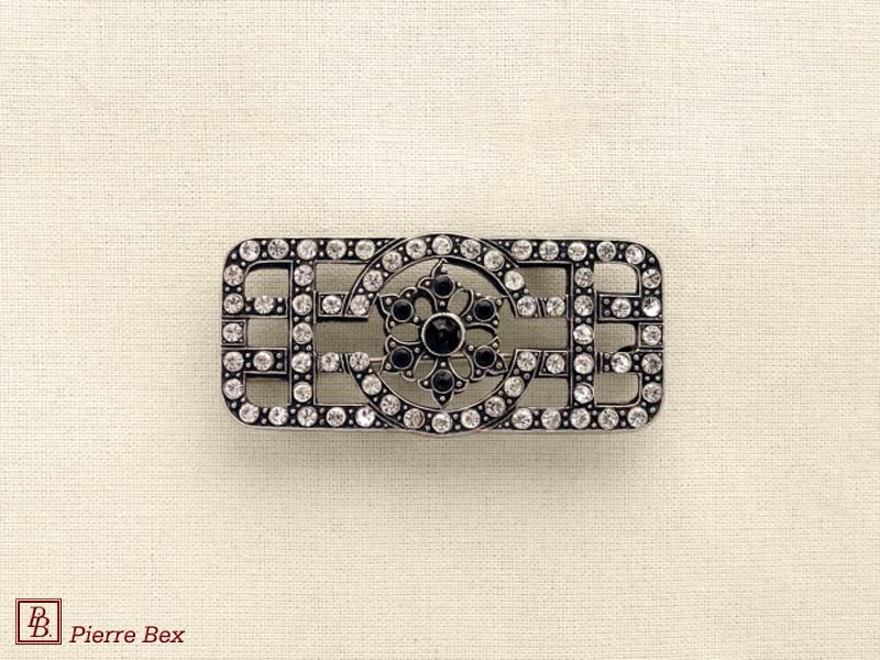 Pierre-Bex Art-Deco brooch with rhinestones 45526-08