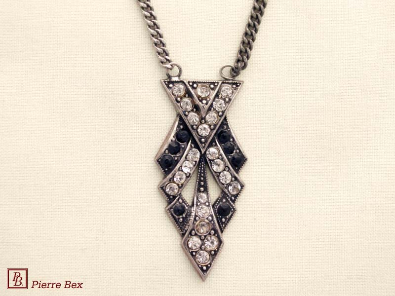 Pierre-Bex Art-Deco necklace with rhinestones 45534-04