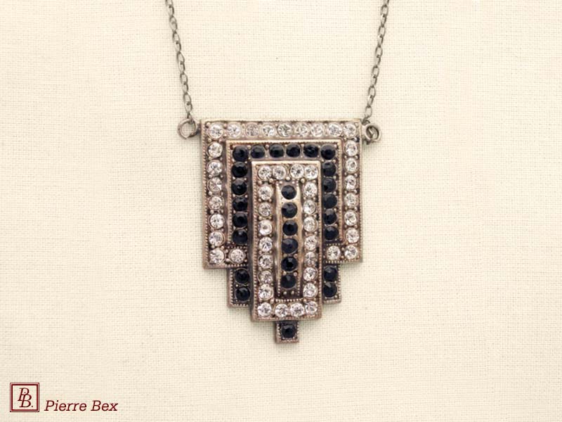 Pierre-Bex Art-Deco necklace with rhinestones 45534-07