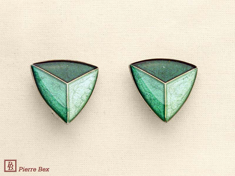 Pierre-Bex Art-Deco enamel earclips 48185-06