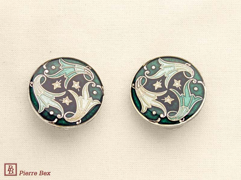 Pierre-Bex Art-Deco enamel earclips 48185-08