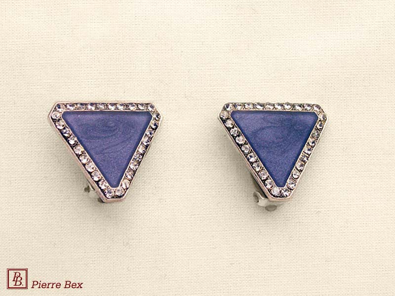 Pierre-Bex Art-Deco enamel earclips 49185-02