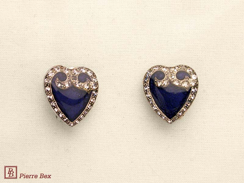 Pierre-Bex Art-Deco enamel earclips 49185-03