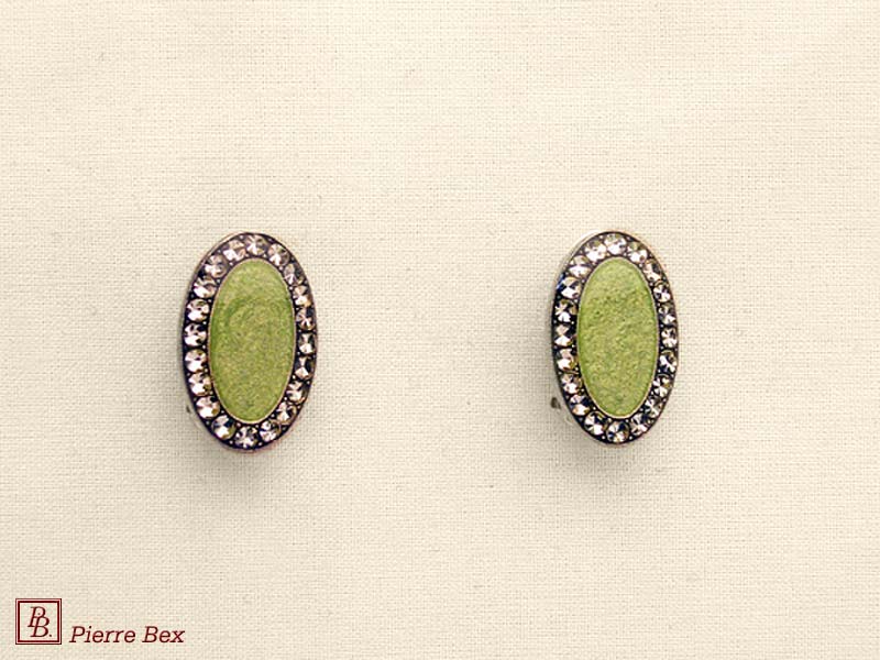 Pierre-Bex Art-Deco enamel earclips 49185-04
