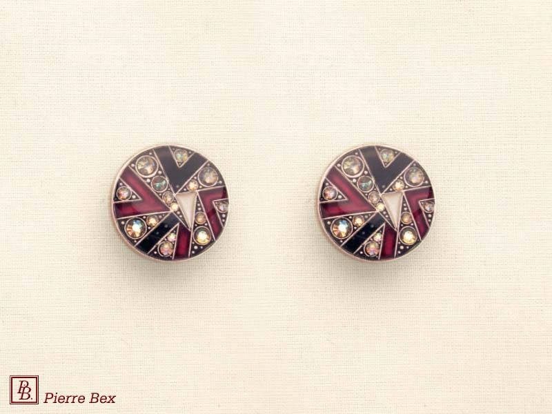 Pierre-Bex Art-Deco enamel earclips 49185-05